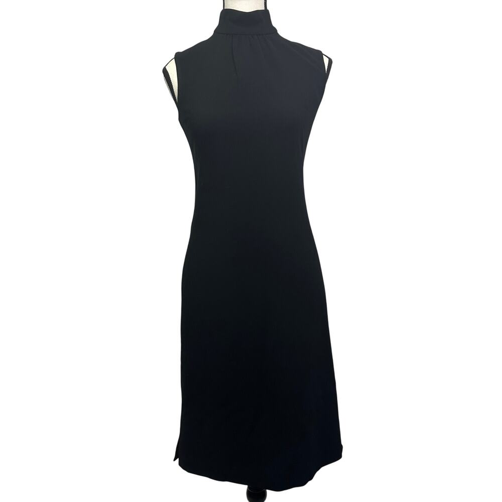 Banana Republic Black Mock Neck Midi Dress – Sleeveless & Elegant – Size Small